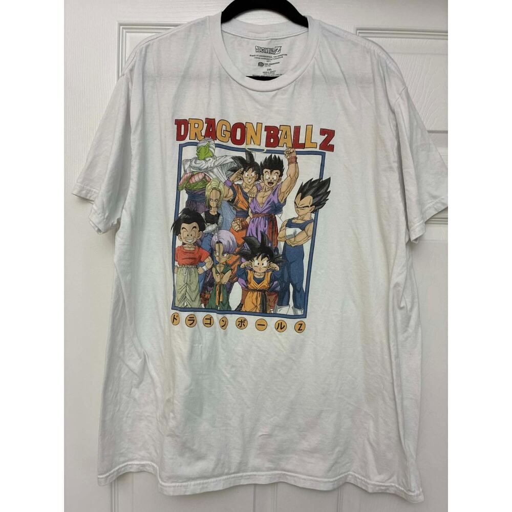Dragon Ball Z Anime T-Shirt Mens 2XL White Goku Vegeta Graphic Tee‎